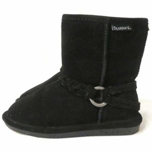 Bearpaw Youth Black Boots Size 3 preloved